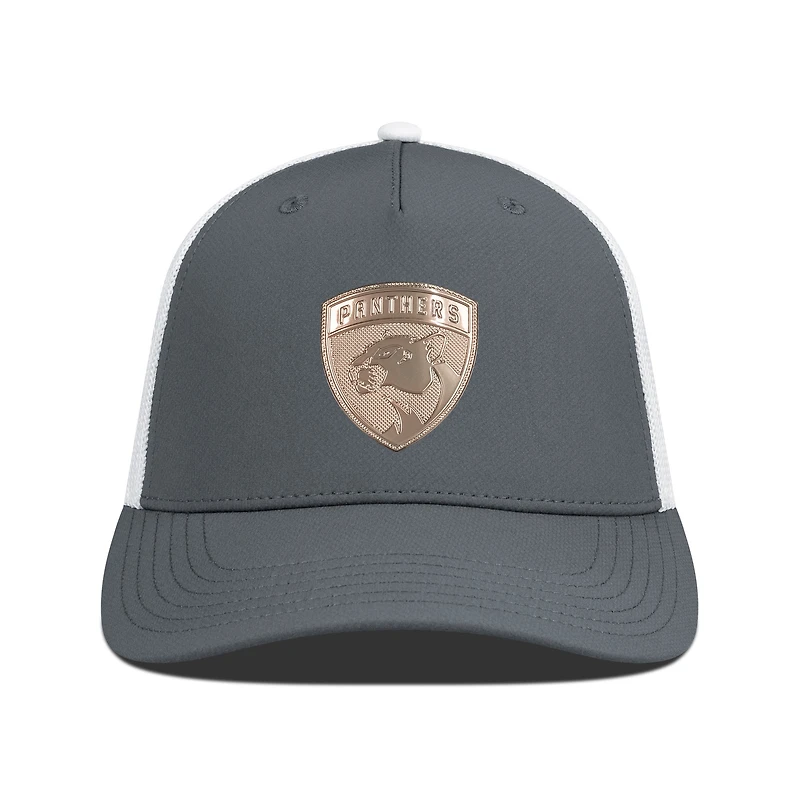 Men's Levelwear Charcoal/White Florida Panthers Signal Copper Insignia Trucker Adjustable Hat