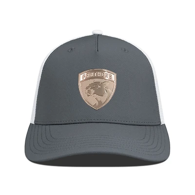 Men's Levelwear Charcoal/White Florida Panthers Signal Copper Insignia Trucker Adjustable Hat
