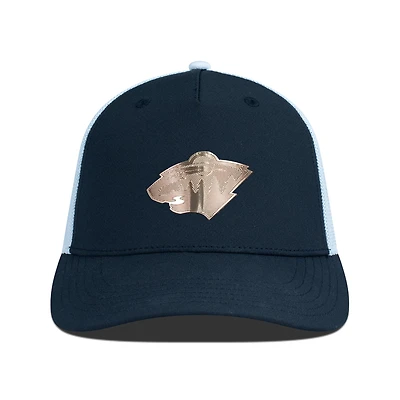 Men's Levelwear Black/White Minnesota Wild Signal Copper Insignia Trucker Adjustable Hat