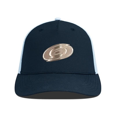Men's Levelwear Black/White Carolina Hurricanes Signal Copper Insignia Trucker Adjustable Hat