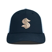 Men's Levelwear Black/White Seattle Kraken Signal Copper Insignia Trucker Adjustable Hat