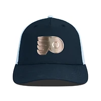 Men's Levelwear Black/White Philadelphia Flyers Signal Copper Insignia Trucker Adjustable Hat