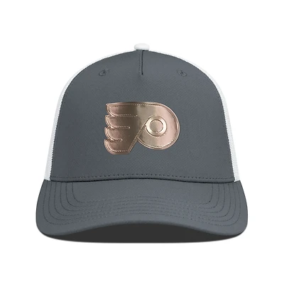 Men's Levelwear Charcoal/White Philadelphia Flyers Signal Copper Insignia Trucker Adjustable Hat