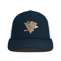 Men's Levelwear Black/White Pittsburgh Penguins Signal Copper Insignia Trucker Adjustable Hat
