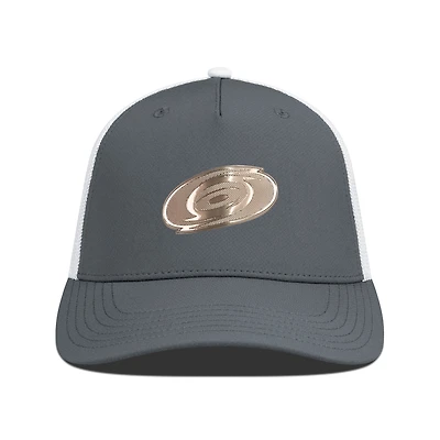 Men's Levelwear Charcoal/White Carolina Hurricanes Signal Copper Insignia Trucker Adjustable Hat