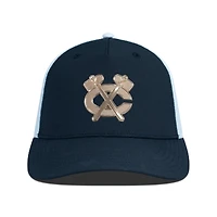 Men's Levelwear Black/White Chicago Blackhawks Signal Copper Insignia Trucker Adjustable Hat