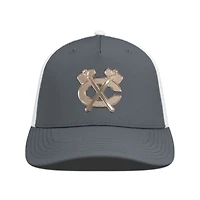 Men's Levelwear Charcoal/White Chicago Blackhawks Signal Copper Insignia Trucker Adjustable Hat
