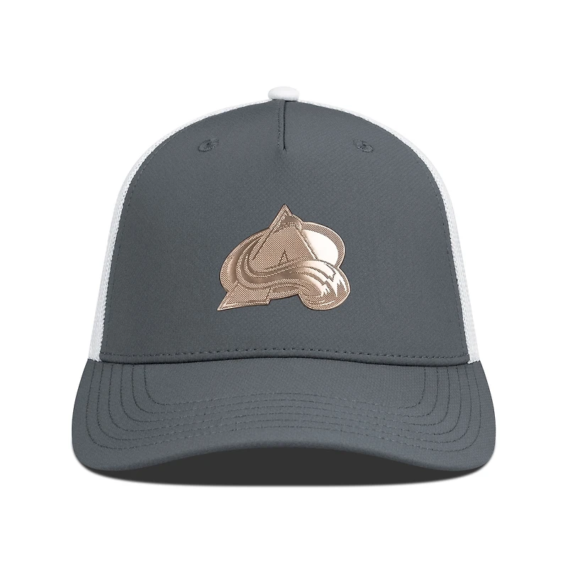 Men's Levelwear Charcoal/White Colorado Avalanche Signal Copper Insignia Trucker Adjustable Hat
