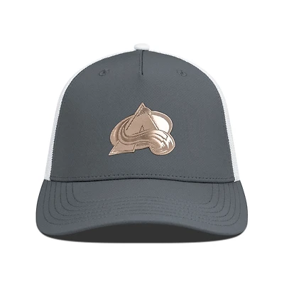 Men's Levelwear Charcoal/White Colorado Avalanche Signal Copper Insignia Trucker Adjustable Hat
