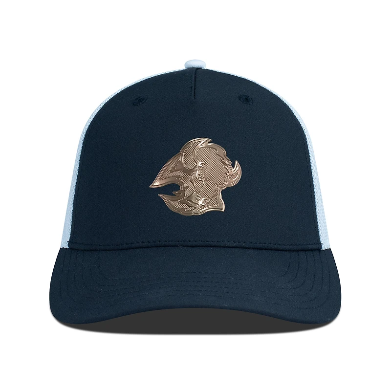 Men's Levelwear Black/White Buffalo Sabres Signal Copper Insignia Trucker Adjustable Hat