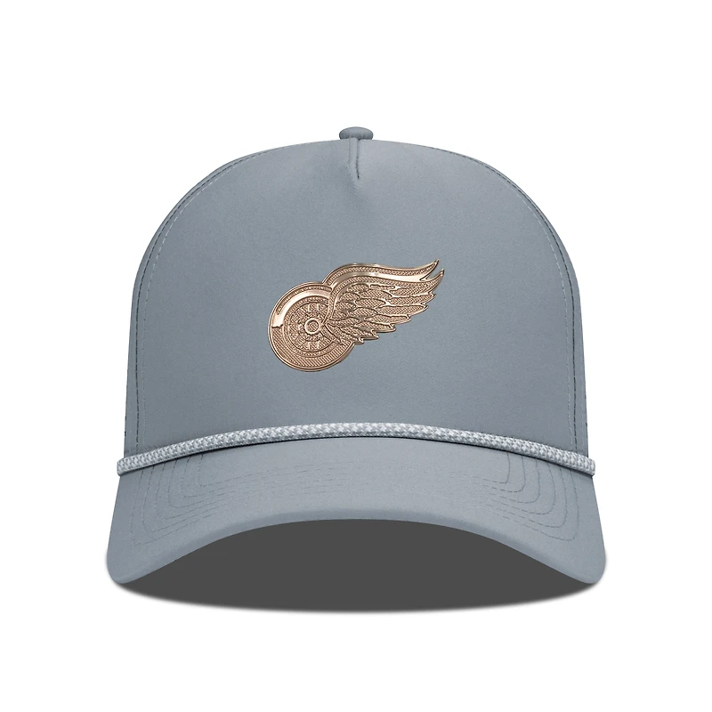 Men's Levelwear Gray Detroit Red Wings Gordon Copper Insignia Vented Adjustable Hat