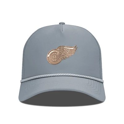 Men's Levelwear Gray Detroit Red Wings Gordon Copper Insignia Vented Adjustable Hat