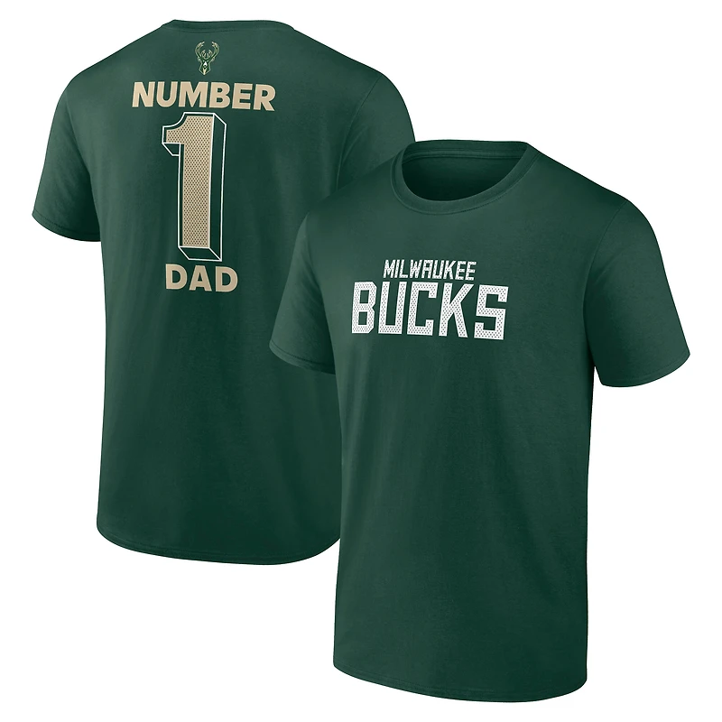 Men's Hunter Green Milwaukee Bucks #1 Dad Jersey T-Shirt