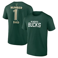 Men's Hunter Green Milwaukee Bucks #1 Dad Jersey T-Shirt