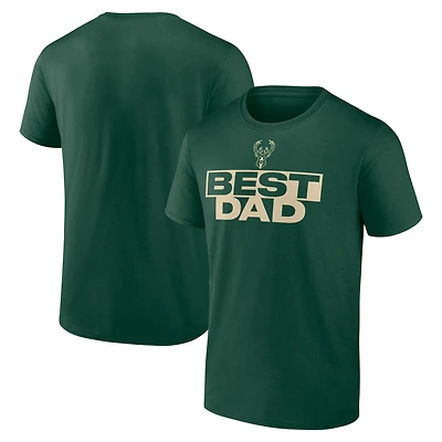 Men's Hunter Green Milwaukee Bucks Greatest Dad T-Shirt