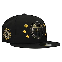 Men's New Era  Black Edmonton Oilers Military Appreciation Digital Camo Stars 59FIFTY Fitted Hat