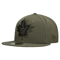 Men's New Era  Olive Toronto Maple Leafs Military Appreciation Flag 59FIFTY Fitted Hat