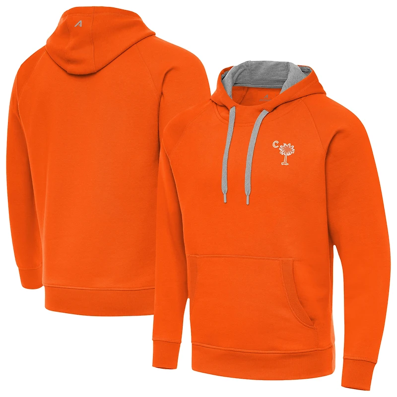 Men's Antigua  Orange Clemson Tigers Palmetto Series Victory Pullover Hoodie
