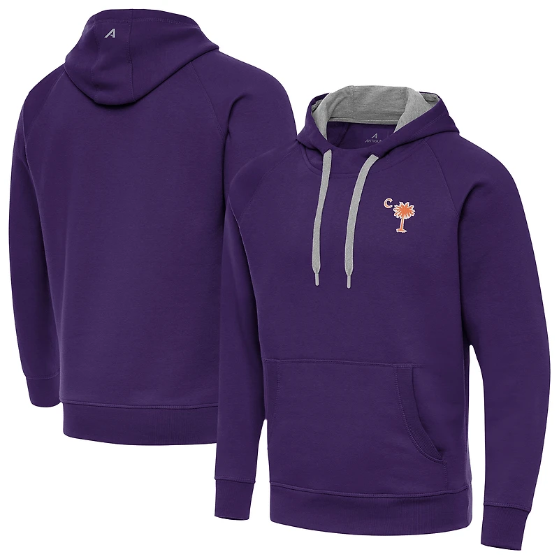 Men's Antigua Clemson Tigers Palmetto Series Victory Pullover Hoodie