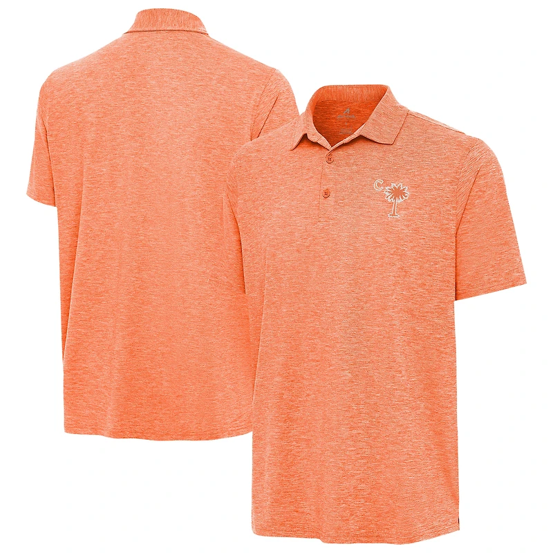 Men's Antigua Heather Orange Clemson Tigers Palmetto Series Par 3 Polo