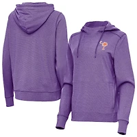 Women's Antigua  Heather Purple Clemson Tigers Palmetto Series Justice Pullover Hoodie
