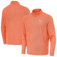 Men's Antigua  Heather Orange Clemson Tigers Palmetto Series Subtle Quarter-Zip Pullover