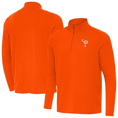 Men's Antigua Orange Clemson Tigers Palmetto Series Intent Quarter-Zip Pullover