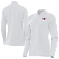 Women's Antigua  White Clemson Tigers Palmetto Series Continual Full-Zip Jacket