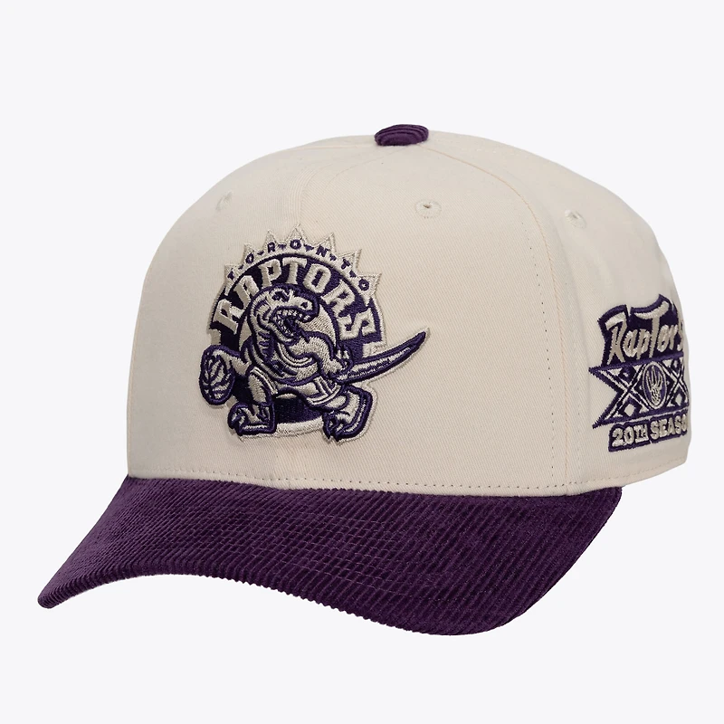 Men's Mitchell & Ness  Cream Toronto Raptors Two-Tone Pro-Crown Adjustable Hat