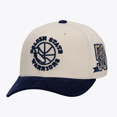 Men's Mitchell & Ness Cream Golden State Warriors Two-Tone Pro-Crown Adjustable Hat
