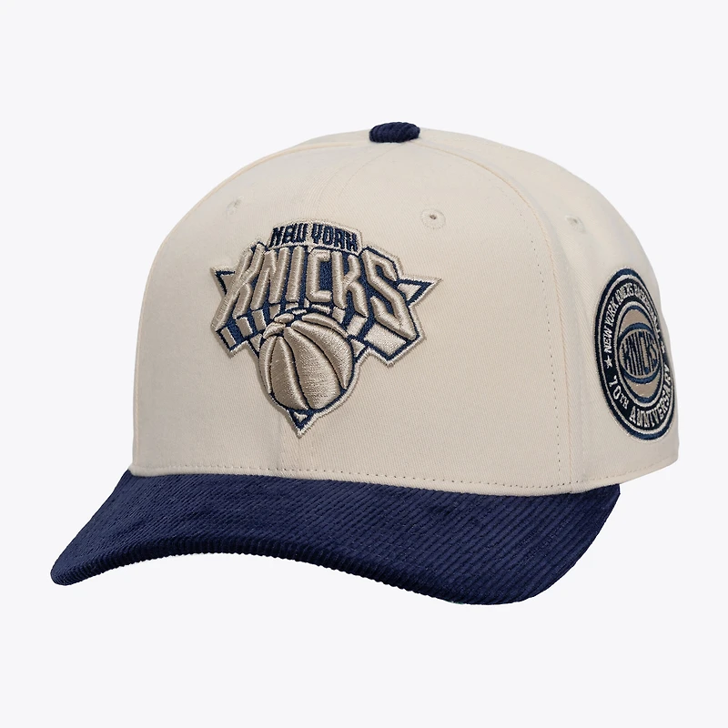 Men's Mitchell & Ness  Cream New York Knicks Two-Tone Pro-Crown Adjustable Hat