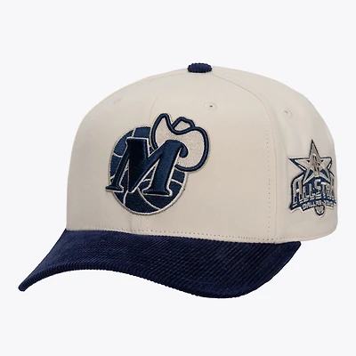 Men's Mitchell & Ness  Cream Dallas Mavericks Two-Tone Pro-Crown Adjustable Hat