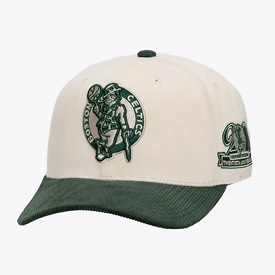 Men's Mitchell & Ness Cream Boston Celtics Two-Tone Pro-Crown Adjustable Hat