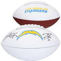Philip Rivers & Justin Herbert Los Angeles Chargers Autographed Franklin White Panel Football