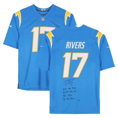 Philip Rivers Los Angeles Chargers Autographed Powder Blue Nike Game Jersey with Multiple Inscriptions - Limited Edition of 10
