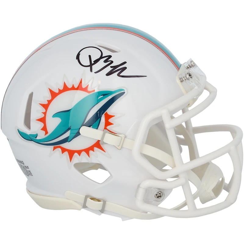 Quinn Ewers Miami Dolphins Autographed Riddell Speed Mini Helmet