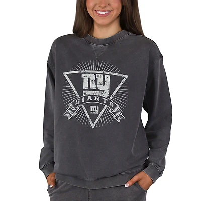 Women's Concepts Sport Charcoal New York Giants Boxy Mist French Terry Long Sleeve Top