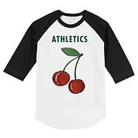 Infant Tiny Turnip White Athletics Cherries 3/4-Sleeve Raglan Baseball T-Shirt