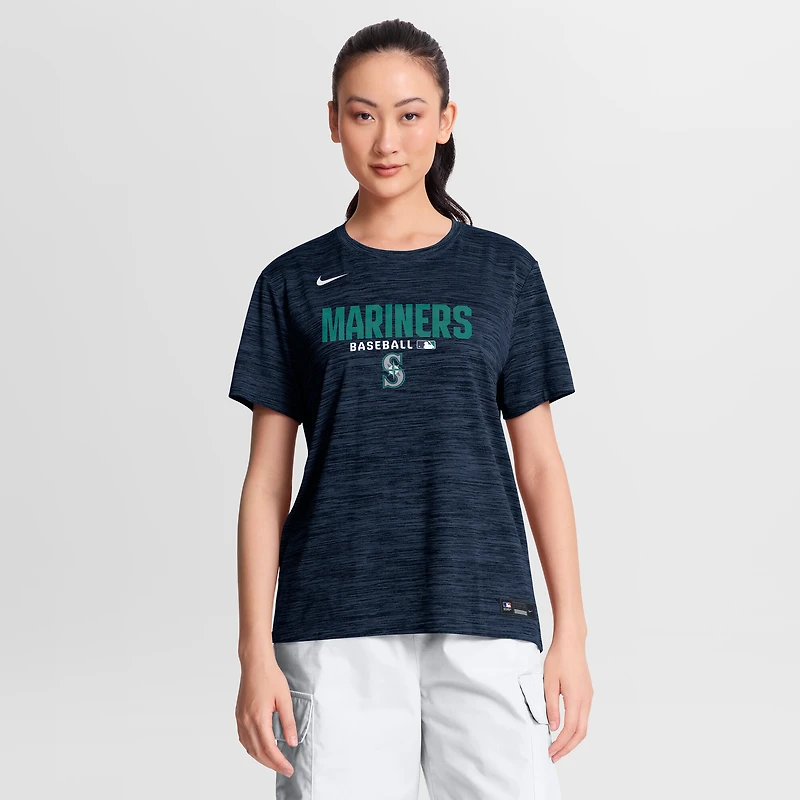 Women's Nike Navy Seattle Mariners Authentic Collection Velocity Dri-FIT T-Shirt