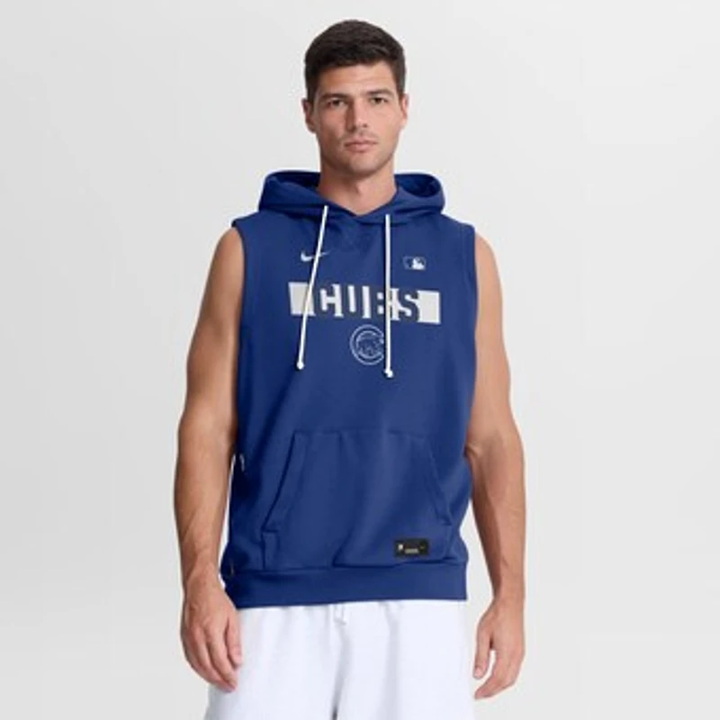 Men's Nike Royal Chicago Cubs Authentic Collection Standard Issue Dri-FIT Sleeveless Hoodie