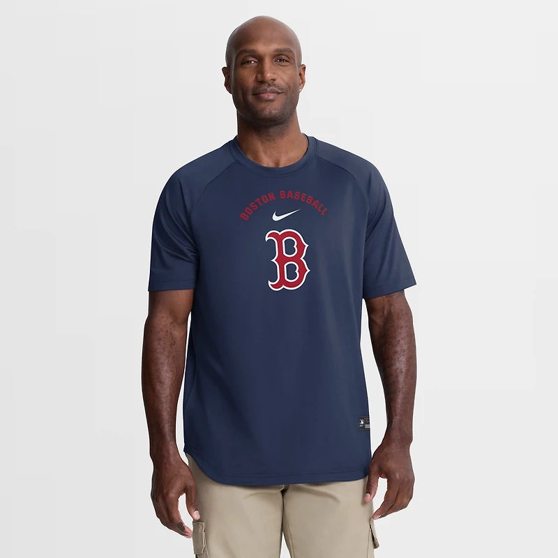 Men's Nike Navy Boston Red Sox Authentic Collection Batting Practice Pre-Game Raglan Dri-FIT Top