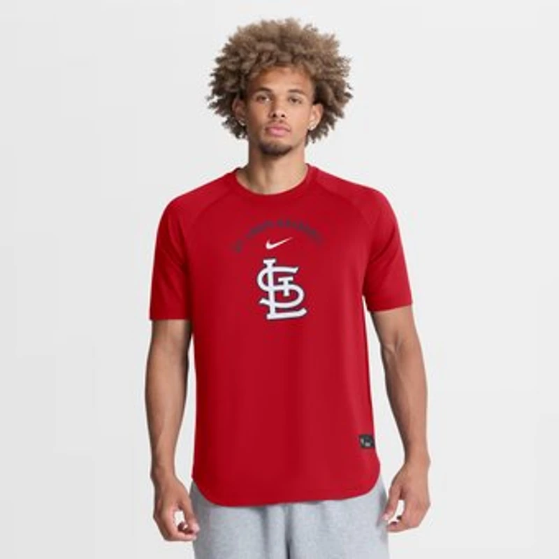 Men's Nike Red St. Louis Cardinals Authentic Collection Batting Practice Pre-Game Raglan Dri-FIT Top