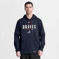 Men's Nike Navy Atlanta Braves Authentic Collection Therma-FIT Hoodie