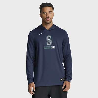 Men's Nike Navy Seattle Mariners Authentic Collection Dri-FIT Long Sleeve Hooded T-Shirt
