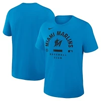 Men's Nike Blue Miami Marlins Authentic Collection Early Work Tri-Blend Dri-FIT T-Shirt
