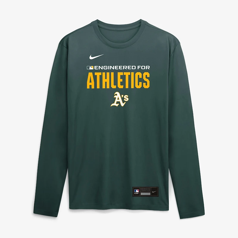 Men's Nike Green Athletics Authentic Collection Legend Dri-FIT Long Sleeve T-Shirt