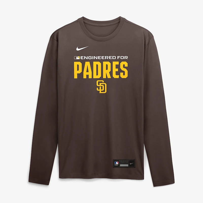 Men's Nike Brown San Diego Padres Authentic Collection Legend Dri-FIT Long Sleeve T-Shirt
