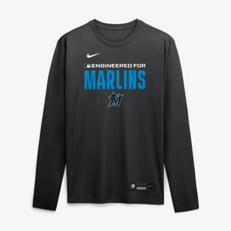Men's Nike Black Miami Marlins Authentic Collection Legend Dri-FIT Long Sleeve T-Shirt
