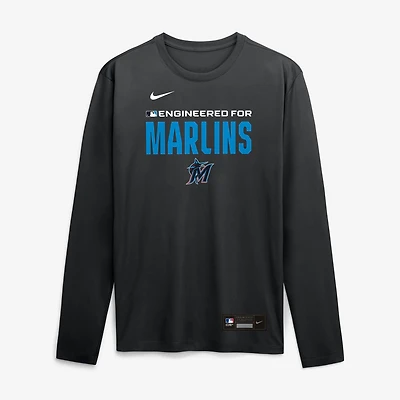 Men's Nike Black Miami Marlins Authentic Collection Legend Dri-FIT Long Sleeve T-Shirt