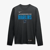 Men's Nike Black Miami Marlins Authentic Collection Legend Dri-FIT Long Sleeve T-Shirt